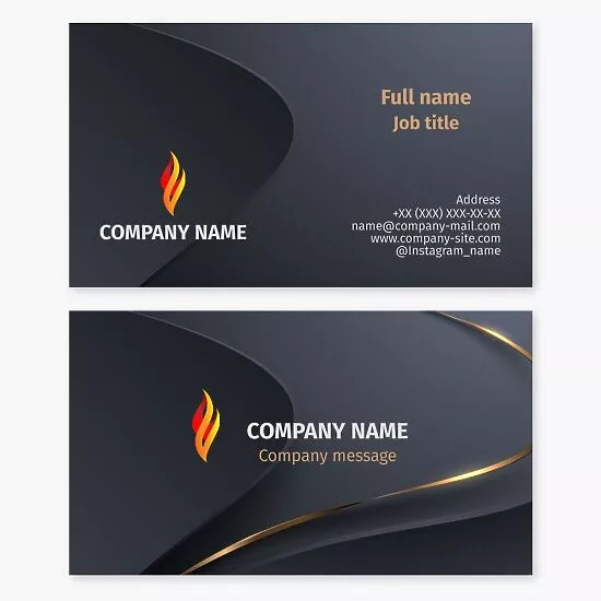 Elegant Business Card Template with Flame Logo