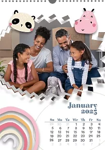 Calendar template with family photos