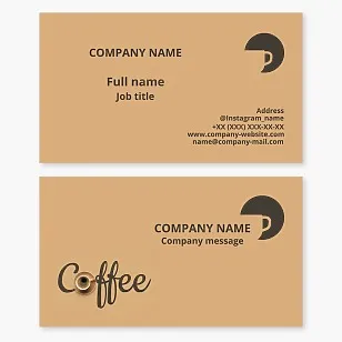 Coffee. Cafe. Business card template