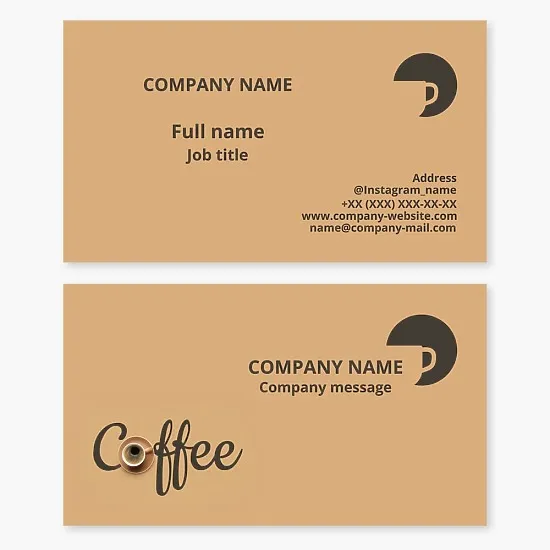 Coffee. Cafe. Business card template