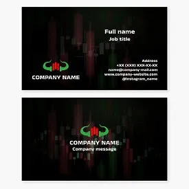 Business card template. Exchange. Broker. Stockbroker. Forex.
