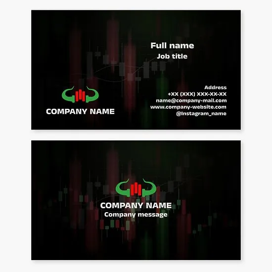 Business card template. Exchange. Broker. Stockbroker. Forex.
