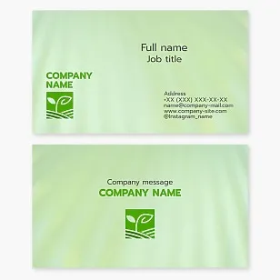 Business card template. Agricultural company.
