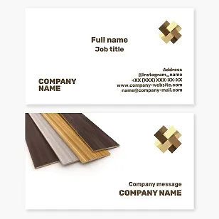 Business card template for flooring. Laminate, parquet board.