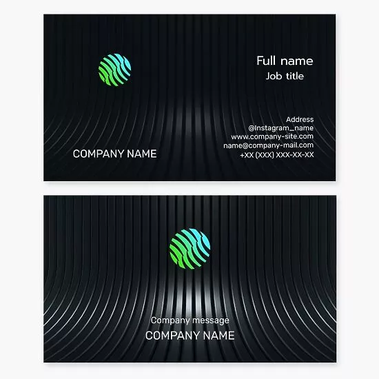 Black Business Card Template