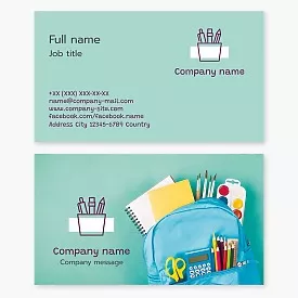 Business card template Stationery kits and school supplies