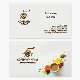 Business card template Coffee grinder, coffee, cafe