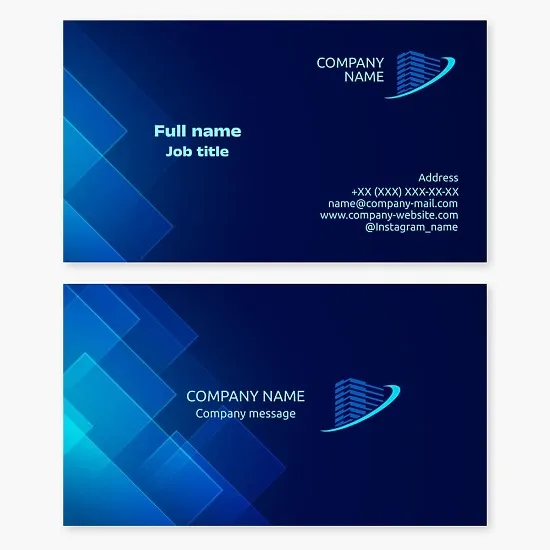 Business card template. Construction, development.
