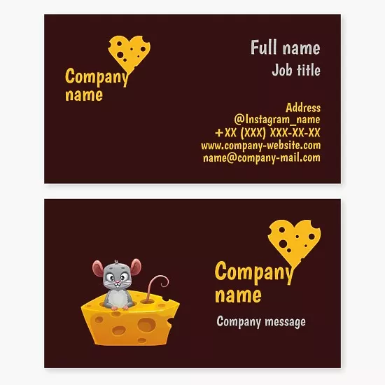 Cheese business card template