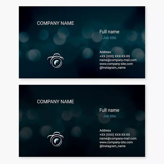 Camera Lens Business Card Template