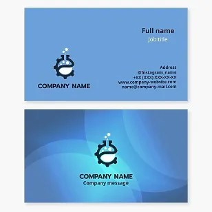Chemical engineer business card template. Chemical analysis laboratory.