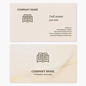 Business card template Book, Library