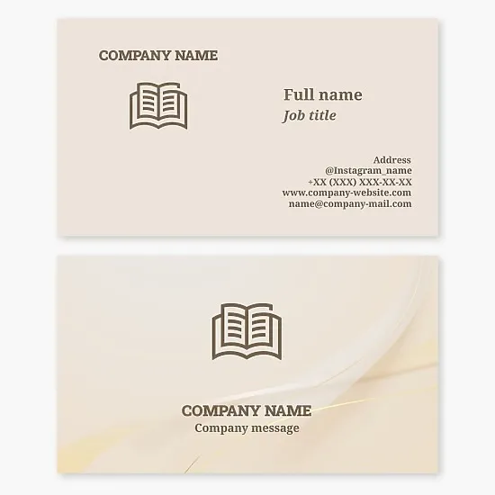 Business card template Book, Library