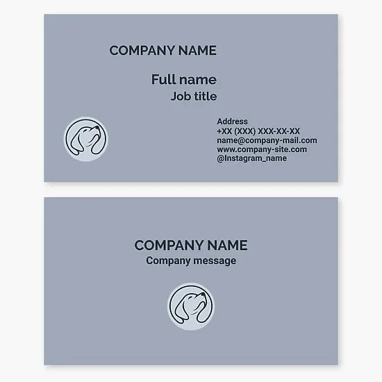 Business card template. Dog breeder.