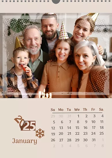 Beige Photo Wall Calendar