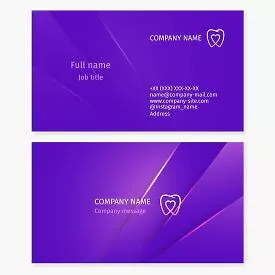 Business card template. Dentist. Tooth, heart.