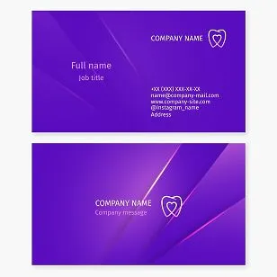 Business card template. Dentist. Tooth, heart.