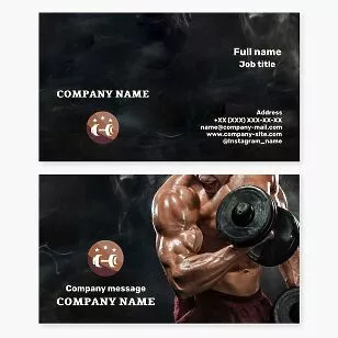 Weightlifting Fitness Personal Training Gym Business Card Template