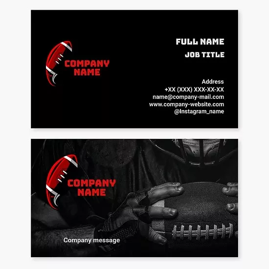 Business cards template American football, rugby