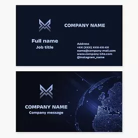Business card template. Abstract. Company with a global sales network. Letter X.