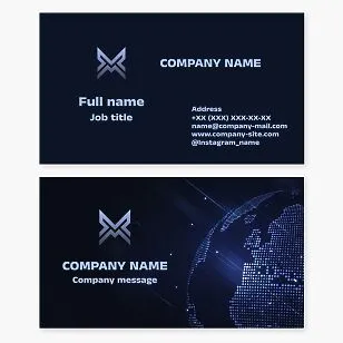 Business card template. Abstract. Company with a global sales network. Letter X.