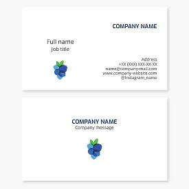 Business card template. Berries. Blueberry.