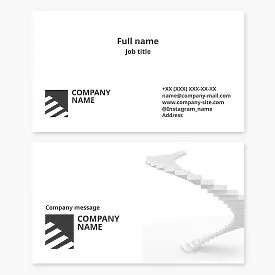 Business card template. Manufacturing and repair company for steps and stairs.