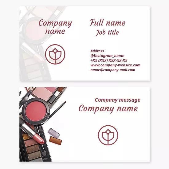 Cosmetics business card template