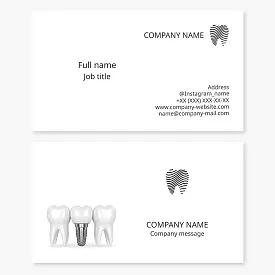 Dental Clinic Business Card Template. Dental Implants.