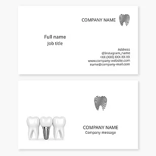 Dental Clinic Business Card Template. Dental Implants.