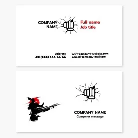 Martial arts business card template. Karate.