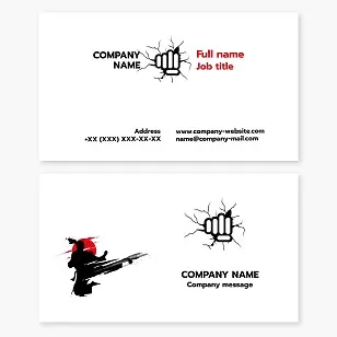Martial arts business card template. Karate.