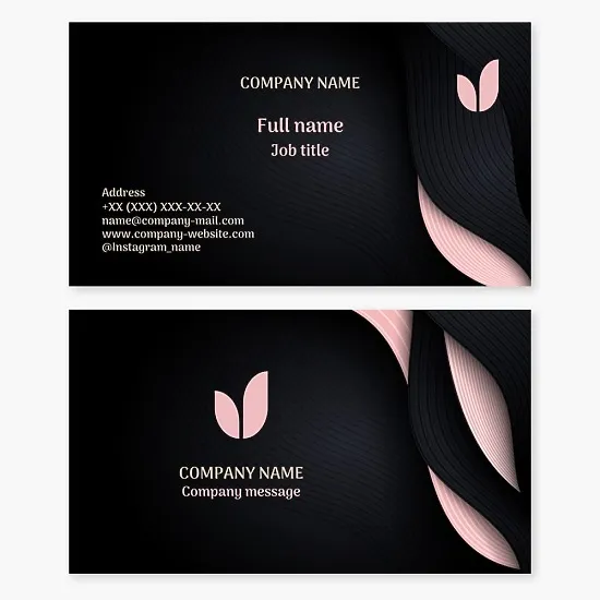 Business card template. Stylized plant. Beauty salon.