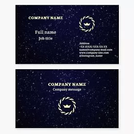 Crown Logo Starry Night Design Business Card Template