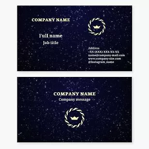 Crown Logo Starry Night Design Business Card Template