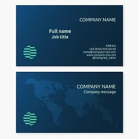 Business card template. Abstract. Technology, security, globalization.