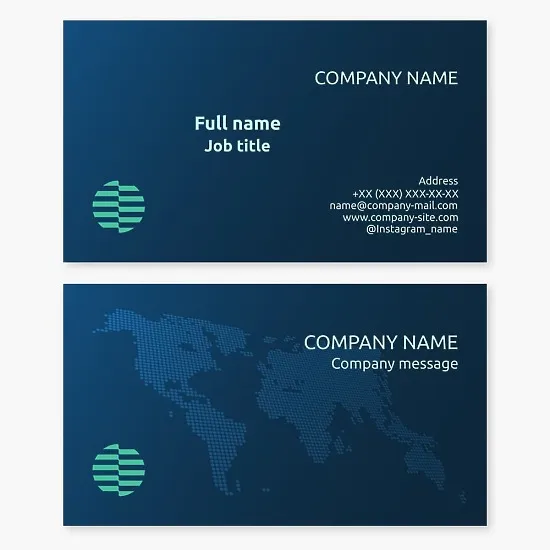 Business card template. Abstract. Technology, security, globalization.