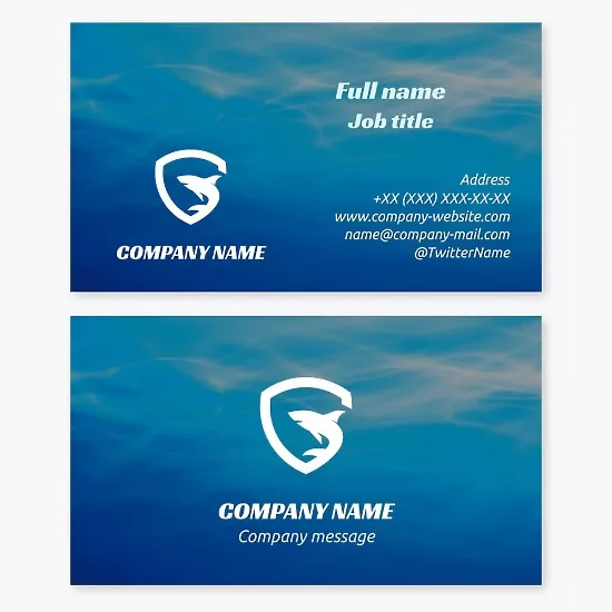 Business card template Shark, shield