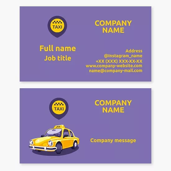 Taxi business card template