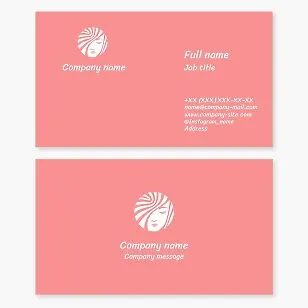 Business card template. Woman, hairstyle. Hairdressing salon.