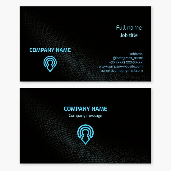 Professional business card template. Sale and repair of door locks and keys. Emergency opening of locks.
