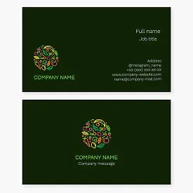 Fruits and Vegetables Business Card Template. Farm. Agrofirm.