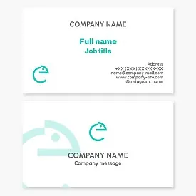 Business card template. Chameleon. Symbol of variability, adaptability, flexibility, patience, determination, and wisdom. Letter E.