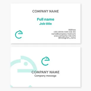 Business card template. Chameleon. Symbol of variability, adaptability, flexibility, patience, determination, and wisdom. Letter E.