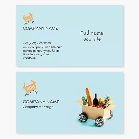 Business card template Food and grocery delivery