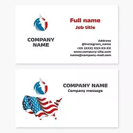 Red White Blue Eagle Logo | Patriotic Business Card Template