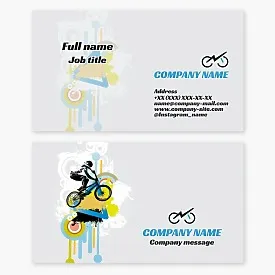 Business card template. Bicycles. Letter N.
