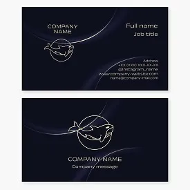 Business Card Template: Whale. Whaling Ship, Ecology