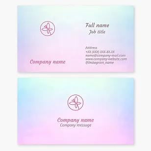 Business card template. Butterfly. Beauty. Abstract. Letter O.