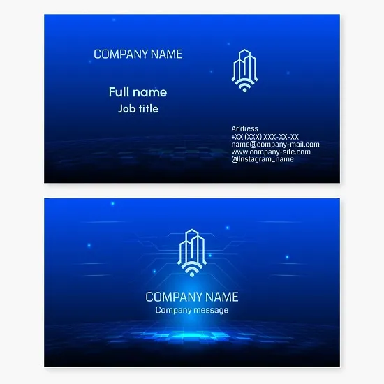 Business card template. Smart home system. Internet provider. Wi-Fi installation.